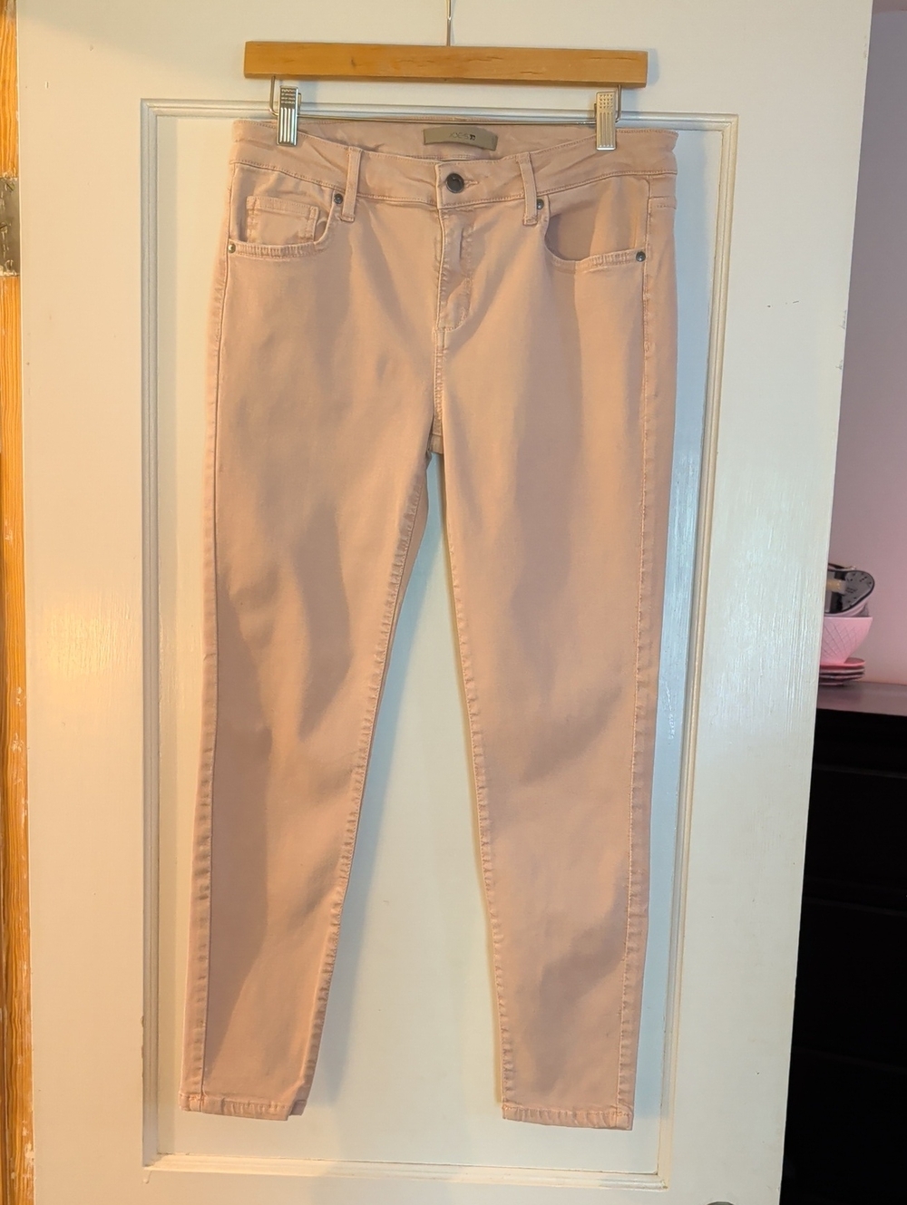 Joe's Jeans Light Blush High-Rise Skinny Cropped Jeans, Sz 29